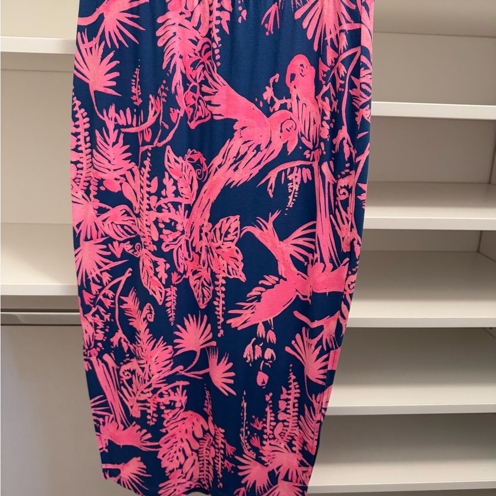Lilly Pulitzer Pink Blue Midi Pencil Skirt for Casual